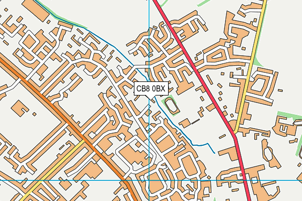 CB8 0BX map - OS VectorMap District (Ordnance Survey)