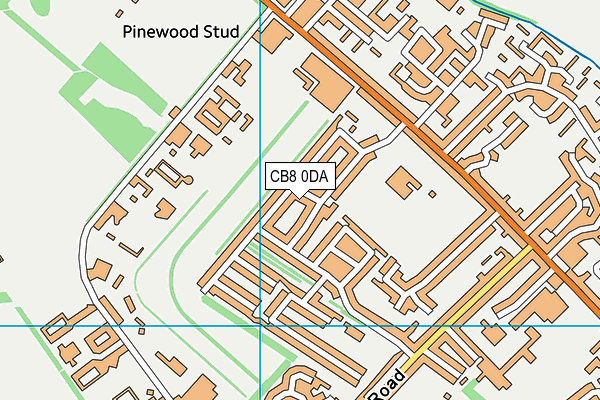 CB8 0DA map - OS VectorMap District (Ordnance Survey)