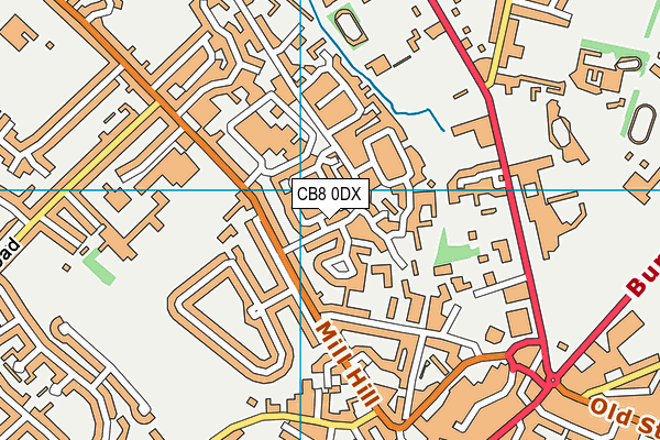 CB8 0DX map - OS VectorMap District (Ordnance Survey)