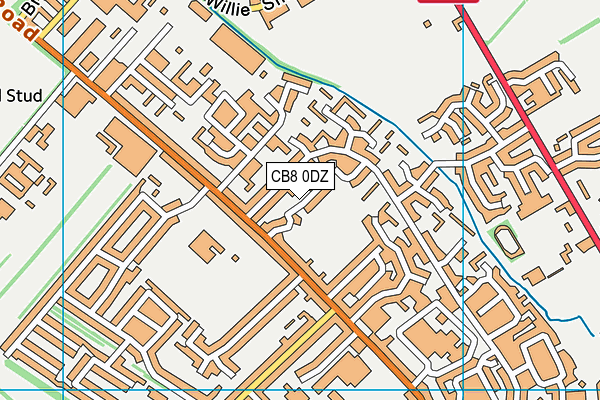 CB8 0DZ map - OS VectorMap District (Ordnance Survey)
