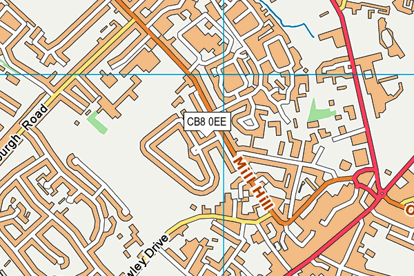 CB8 0EE map - OS VectorMap District (Ordnance Survey)