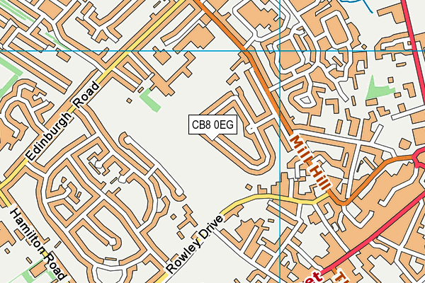 CB8 0EG map - OS VectorMap District (Ordnance Survey)
