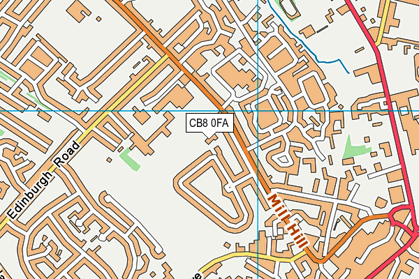 CB8 0FA map - OS VectorMap District (Ordnance Survey)