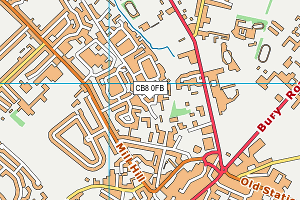 CB8 0FB map - OS VectorMap District (Ordnance Survey)