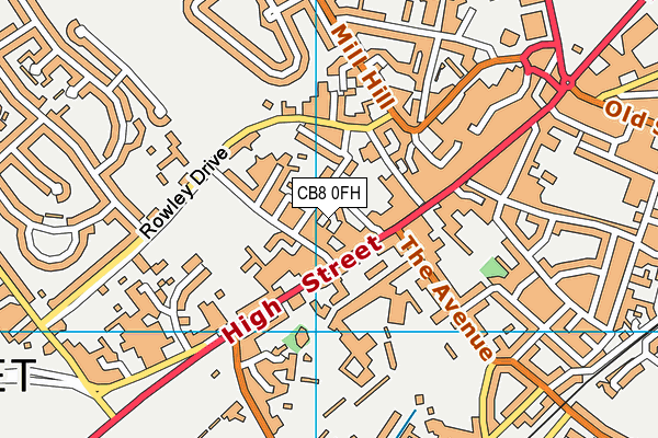 CB8 0FH map - OS VectorMap District (Ordnance Survey)