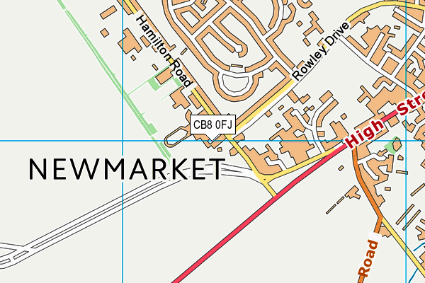 CB8 0FJ map - OS VectorMap District (Ordnance Survey)