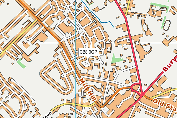 CB8 0GP map - OS VectorMap District (Ordnance Survey)