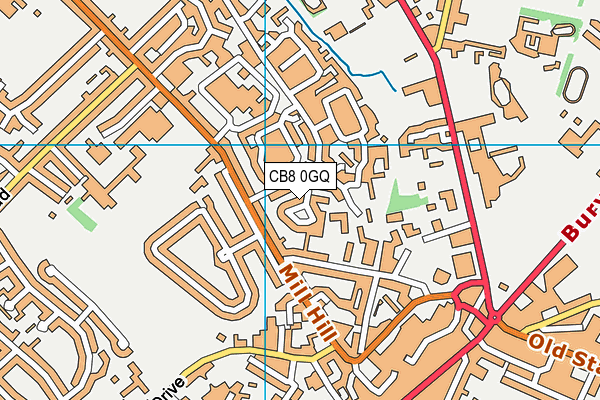 CB8 0GQ map - OS VectorMap District (Ordnance Survey)