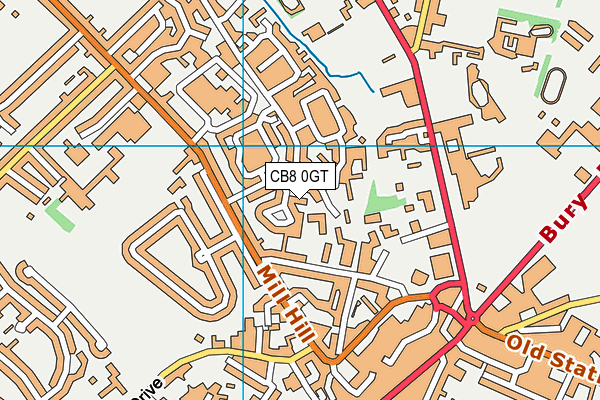 CB8 0GT map - OS VectorMap District (Ordnance Survey)