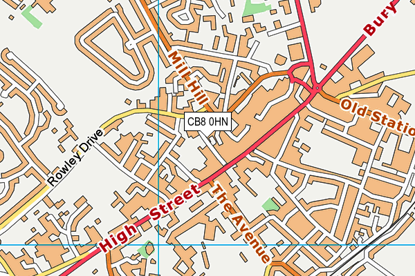CB8 0HN map - OS VectorMap District (Ordnance Survey)