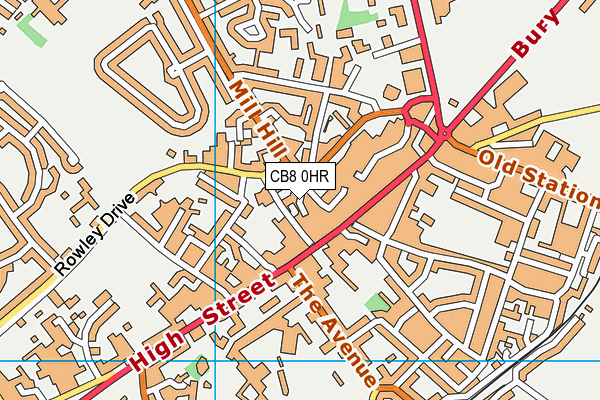 CB8 0HR map - OS VectorMap District (Ordnance Survey)
