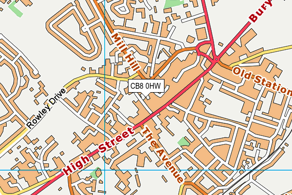 CB8 0HW map - OS VectorMap District (Ordnance Survey)