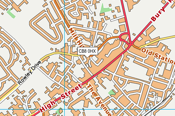 CB8 0HX map - OS VectorMap District (Ordnance Survey)