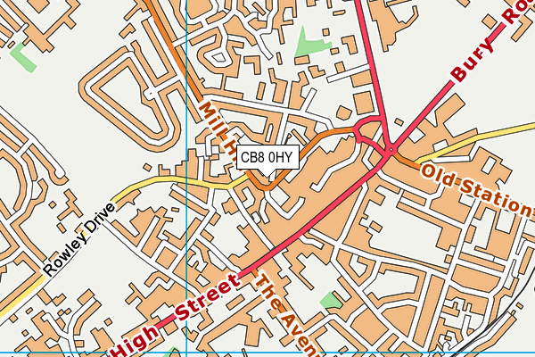 CB8 0HY map - OS VectorMap District (Ordnance Survey)
