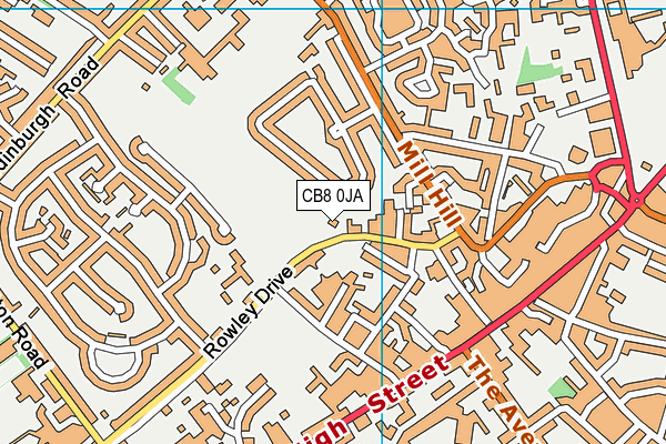 CB8 0JA map - OS VectorMap District (Ordnance Survey)
