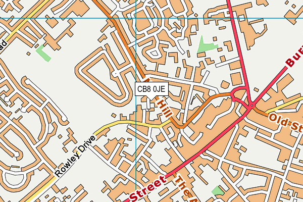 CB8 0JE map - OS VectorMap District (Ordnance Survey)