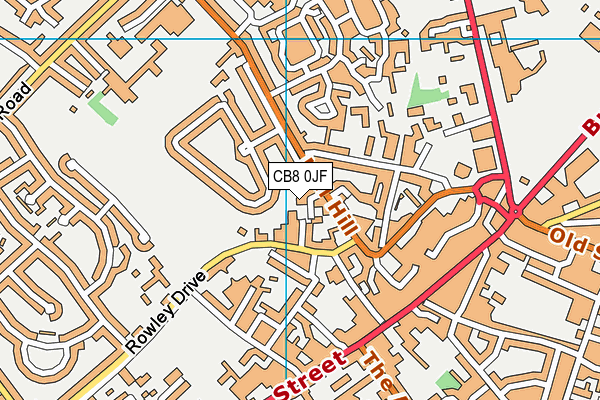 CB8 0JF map - OS VectorMap District (Ordnance Survey)