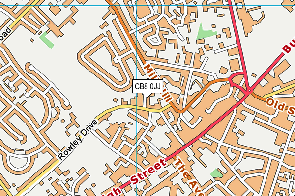 CB8 0JJ map - OS VectorMap District (Ordnance Survey)