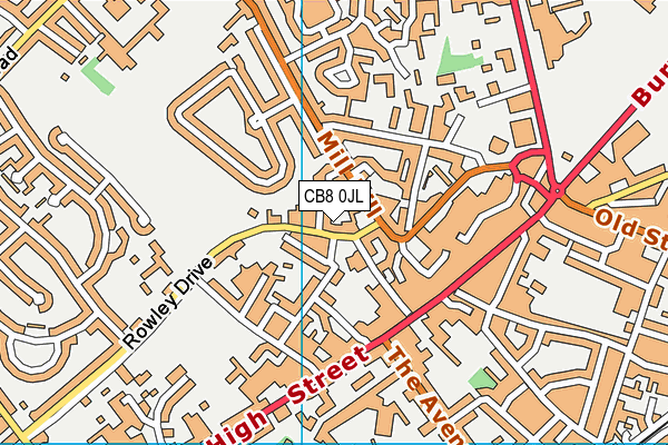 CB8 0JL map - OS VectorMap District (Ordnance Survey)
