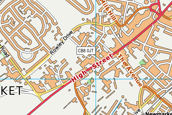 CB8 0JT map - OS VectorMap District (Ordnance Survey)