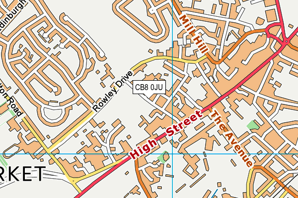 CB8 0JU map - OS VectorMap District (Ordnance Survey)
