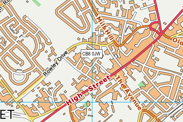 CB8 0JW map - OS VectorMap District (Ordnance Survey)