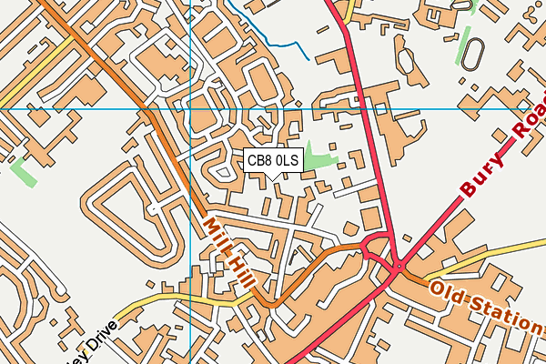 CB8 0LS map - OS VectorMap District (Ordnance Survey)