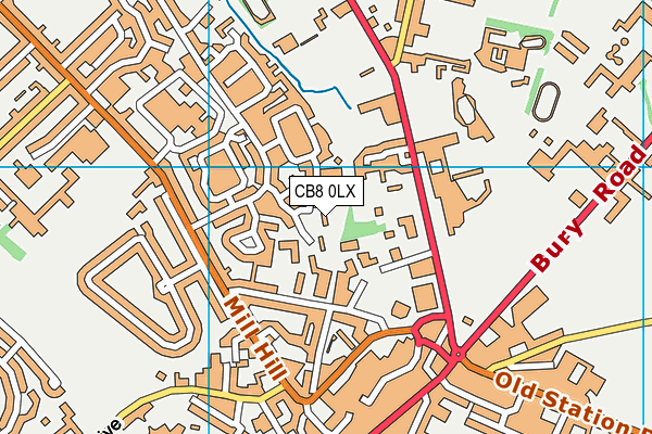 CB8 0LX map - OS VectorMap District (Ordnance Survey)