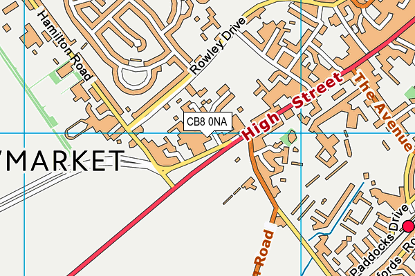 CB8 0NA map - OS VectorMap District (Ordnance Survey)