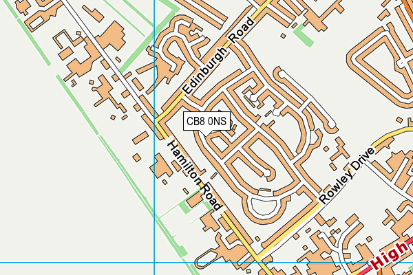CB8 0NS map - OS VectorMap District (Ordnance Survey)