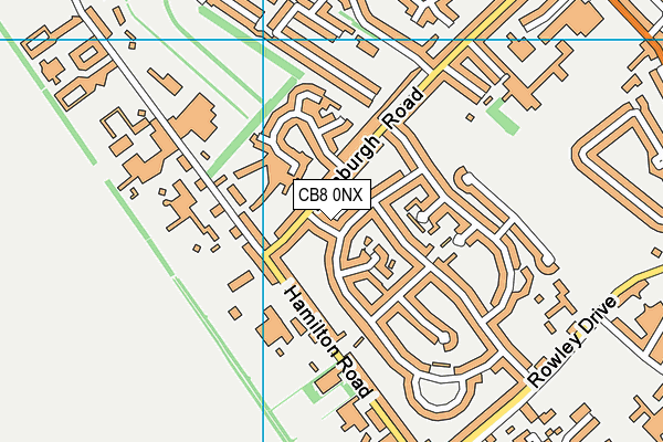 CB8 0NX map - OS VectorMap District (Ordnance Survey)