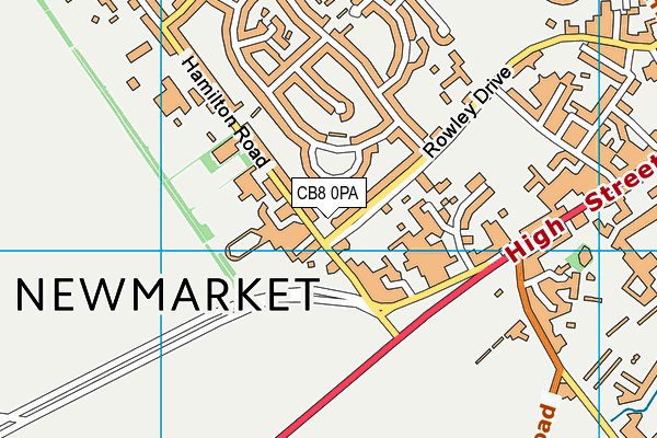 CB8 0PA map - OS VectorMap District (Ordnance Survey)