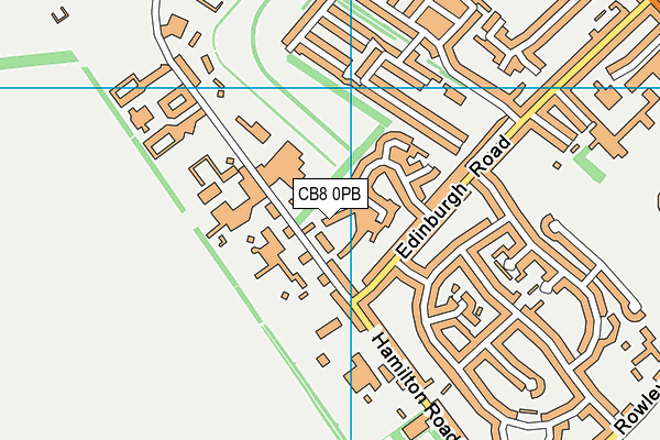 CB8 0PB map - OS VectorMap District (Ordnance Survey)