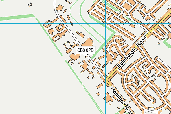 CB8 0PD map - OS VectorMap District (Ordnance Survey)