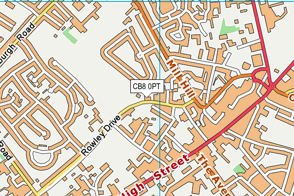 CB8 0PT map - OS VectorMap District (Ordnance Survey)