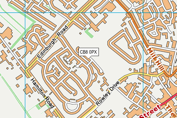 CB8 0PX map - OS VectorMap District (Ordnance Survey)