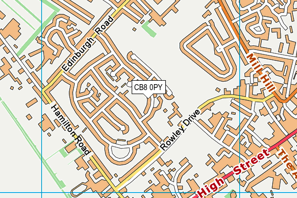 CB8 0PY map - OS VectorMap District (Ordnance Survey)