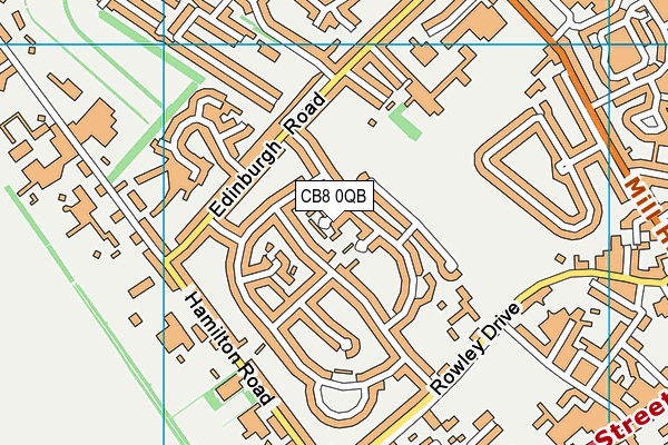 CB8 0QB map - OS VectorMap District (Ordnance Survey)