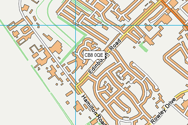 CB8 0QE map - OS VectorMap District (Ordnance Survey)