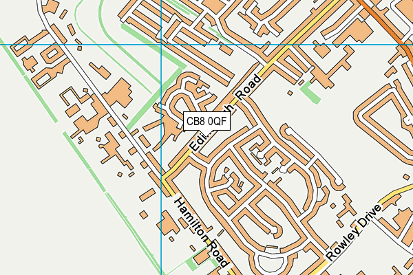 CB8 0QF map - OS VectorMap District (Ordnance Survey)