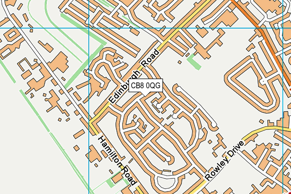 CB8 0QG map - OS VectorMap District (Ordnance Survey)