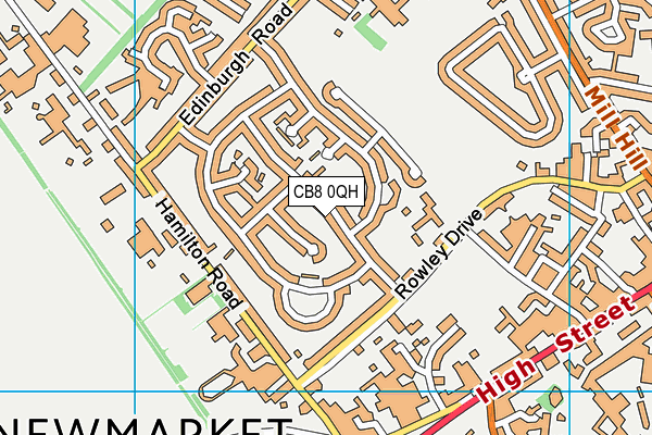 CB8 0QH map - OS VectorMap District (Ordnance Survey)