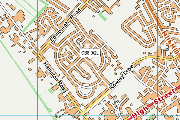 CB8 0QL map - OS VectorMap District (Ordnance Survey)