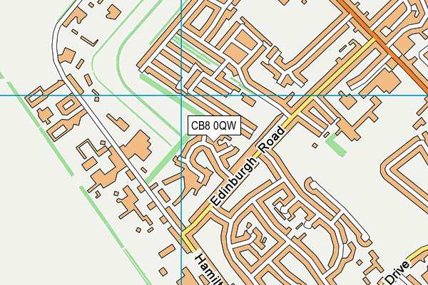 CB8 0QW map - OS VectorMap District (Ordnance Survey)