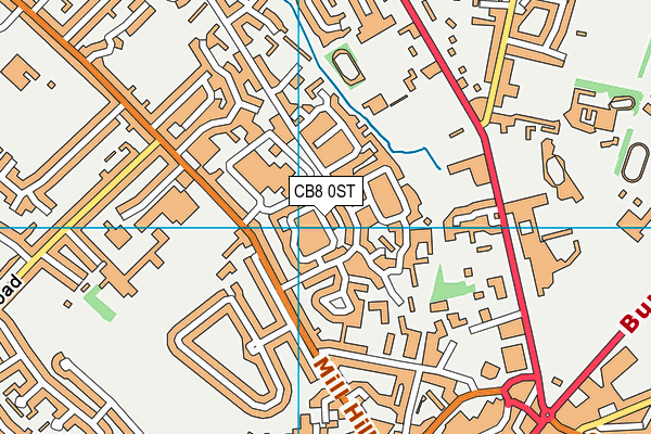 CB8 0ST map - OS VectorMap District (Ordnance Survey)