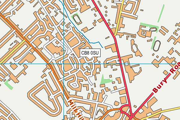 CB8 0SU map - OS VectorMap District (Ordnance Survey)