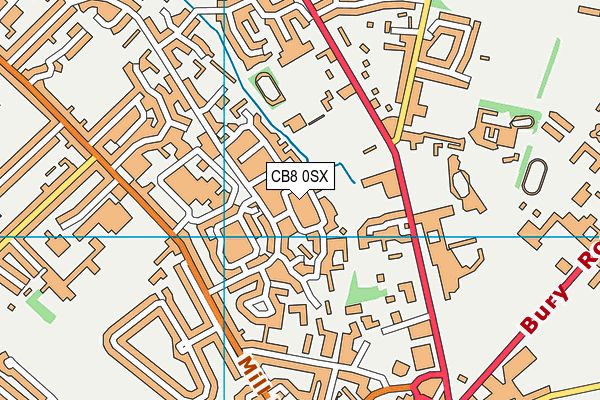 CB8 0SX map - OS VectorMap District (Ordnance Survey)