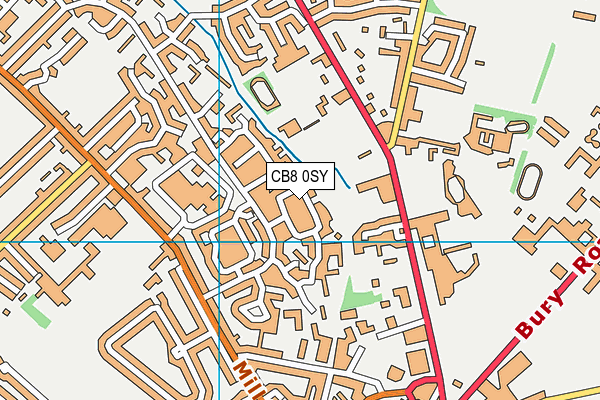 CB8 0SY map - OS VectorMap District (Ordnance Survey)