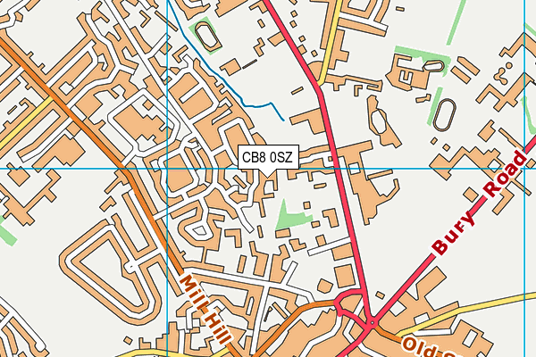CB8 0SZ map - OS VectorMap District (Ordnance Survey)