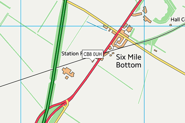 CB8 0UH map - OS VectorMap District (Ordnance Survey)